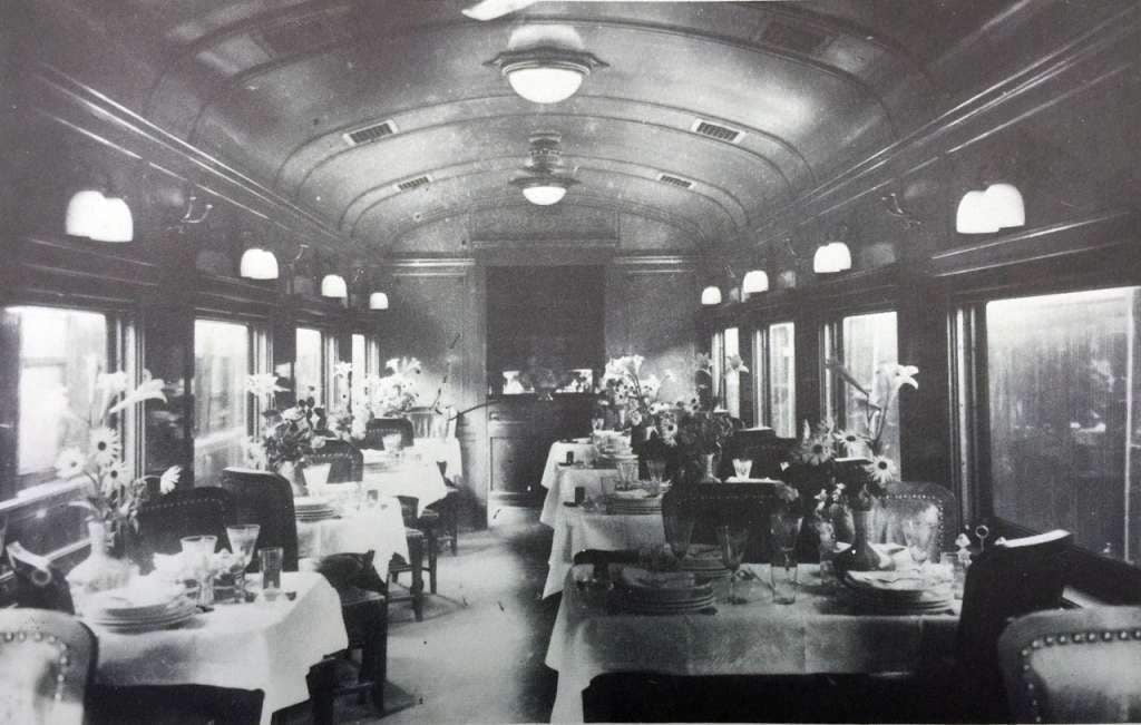 Interior Carro-restaurante primeira classe VFRGS 1926