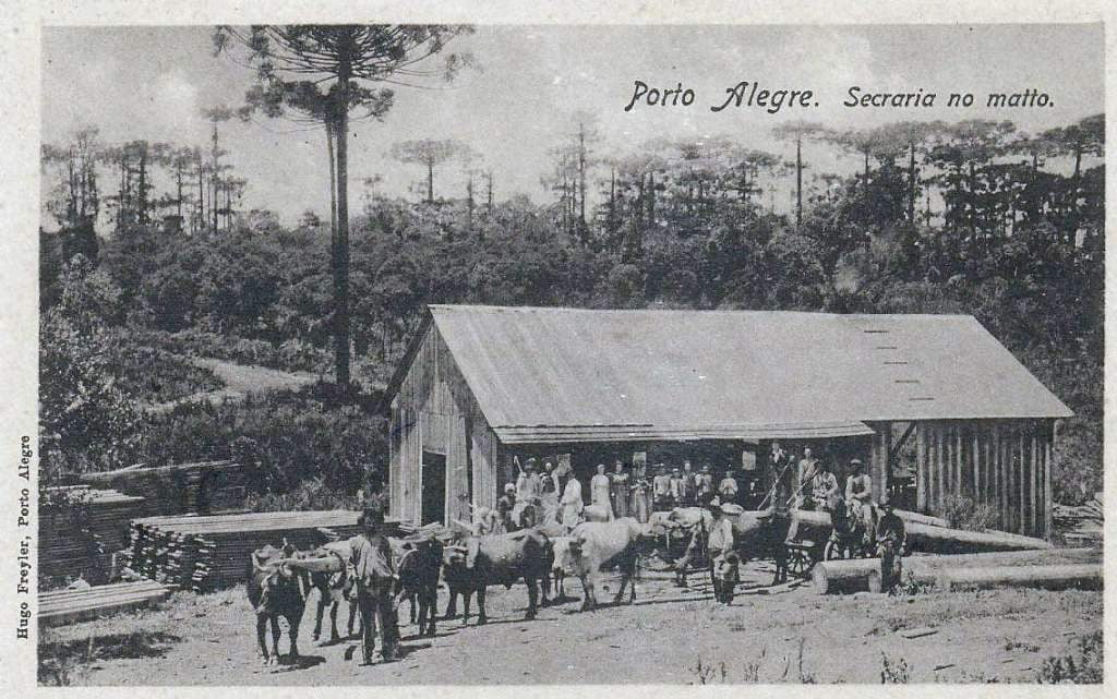 Porto Alegre - Serraria no mato em 1920.