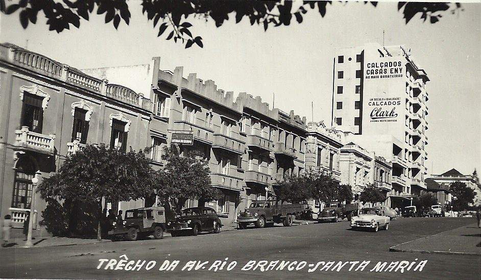 Santa Maria - Avenida Rio Branco na década de 1950.