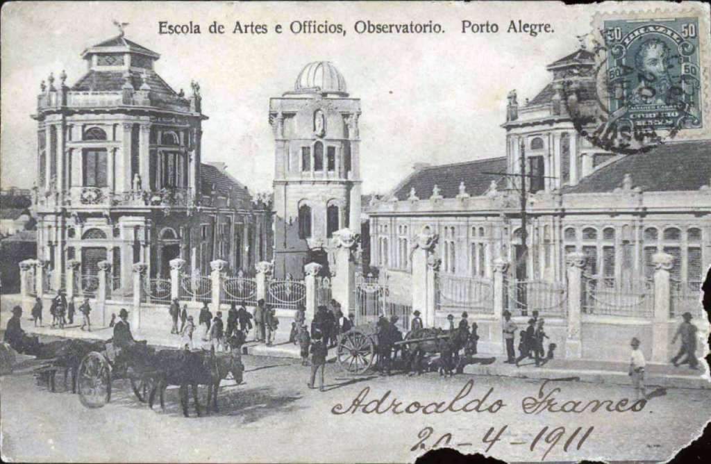 Porto Alegre - Escola de Artes e Ofícios e Observatório em 1911.