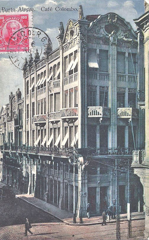 Porto Alegre - Postaldo  Café Colombo em 1906.