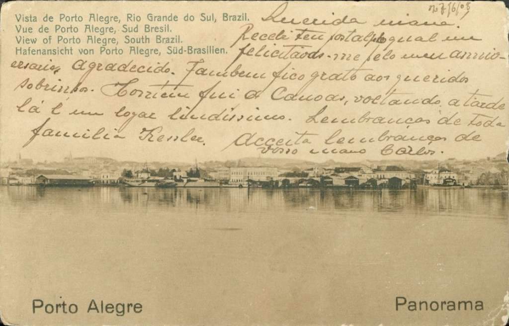Porto Alegre - Postal Vista do Guaíba no início do século XX.