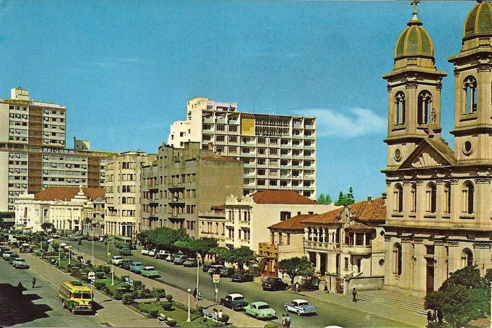 Santa Maria - Centro na década de 1960. Fonte: acervo Jonatas Vargas.