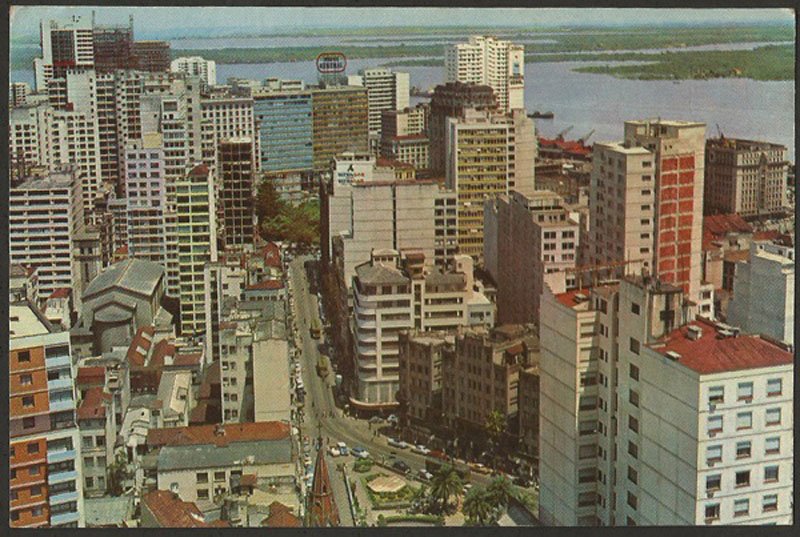 Porto Alegre - Postal do Centro e Praça Otávio Rocha na década de 1960.