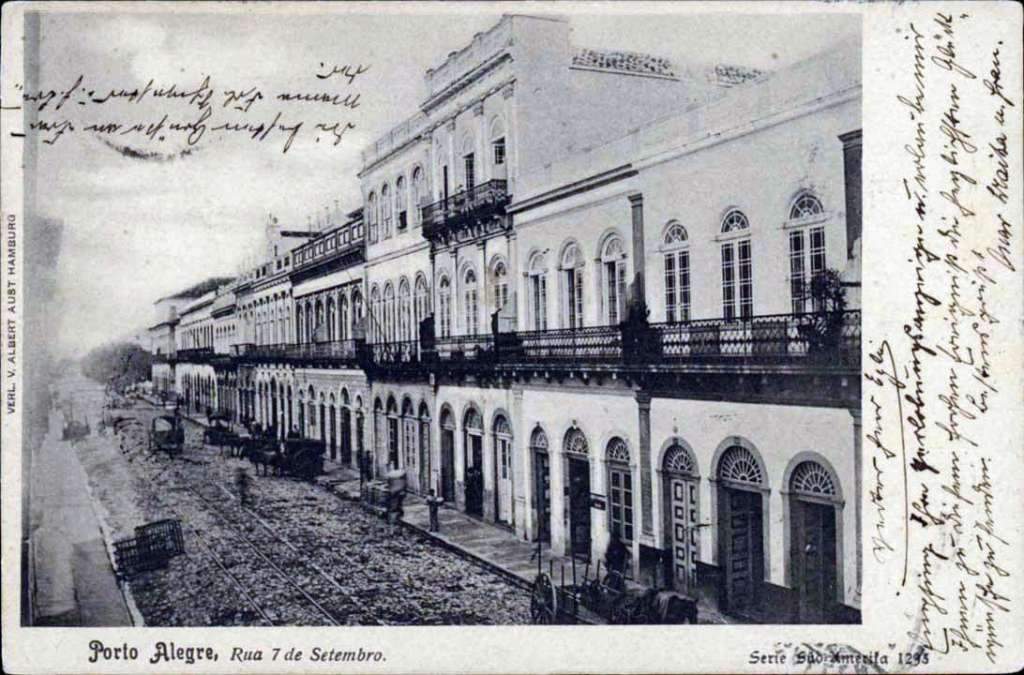 Porto Alegre - Postal Rua 7 de Setembro no início do século XX.