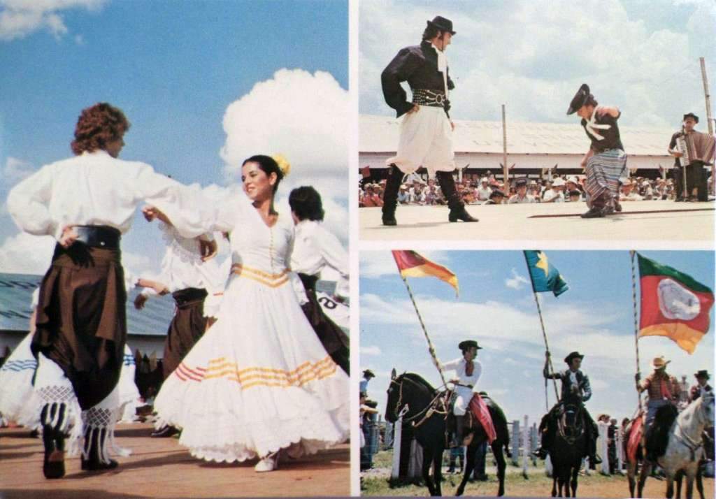 Postal Gaúchos, dança Folclórica e Cavalos na década de 1970.