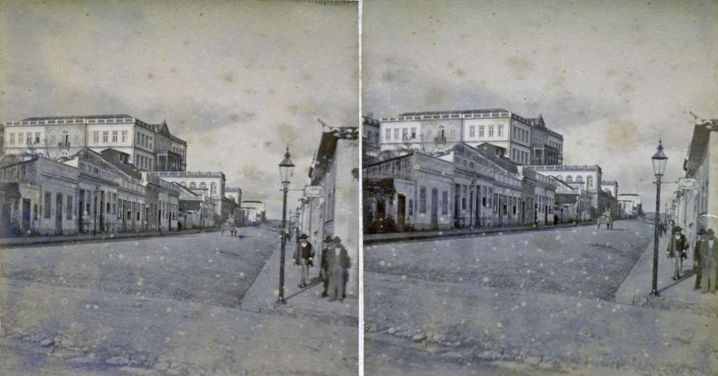 Porto Alegre - Rua do Arvoredo (atual Fernando Machado) no início do século XX.