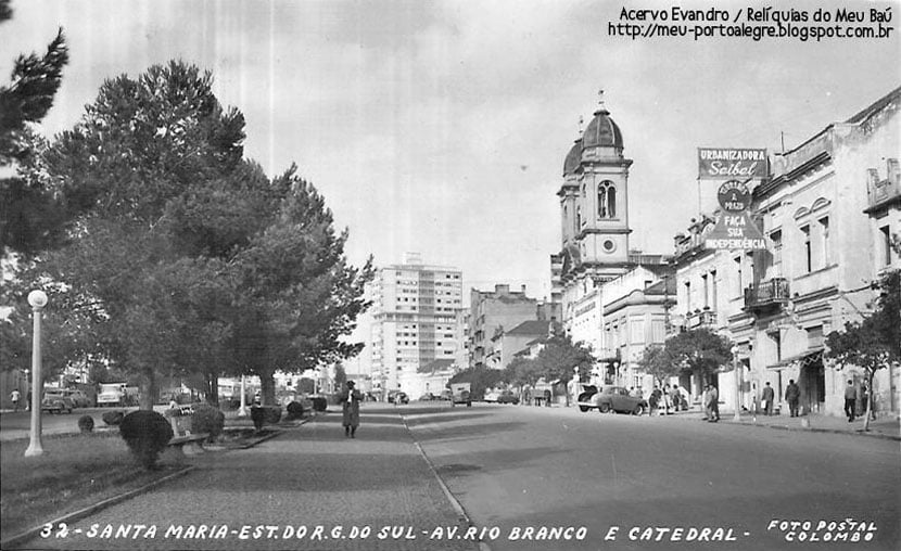 Santa Maria - Avenida Rio Branco na década de 1950. Fonte: acervo Jonatas Vargas. 