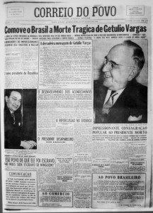 Jornal Correio do Povo Morte de Getúlio déc1950