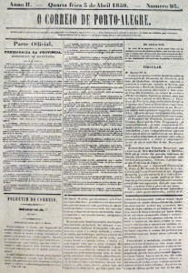 Jornal O Correio de Porto Alegre 05-04-1830