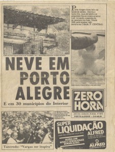 Porto Alegre Neve ZeroHora 25-08-1984  