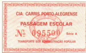 Porto Alegre Passagem Escolar Carris  