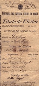 Título de eleitor 1916  