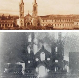 Lajeado Incêndio Igreja Matriz(acervo Ageu Kehrwald) 13-01-1953