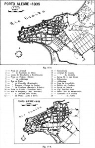 Mapa Porto Alegre 1839 e 1865