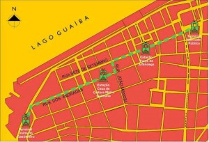 Mapa Porto Alegre Estações Bondes Centro