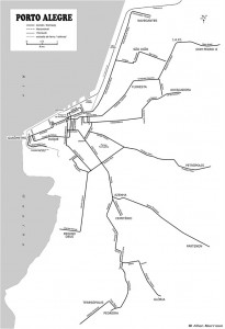 Mapa Porto Alegre Linhas Bondes Aeromóvel Trensurb
