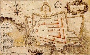 Mapa Rio Grande Planta da fortaleza de jesus maria josé 1754