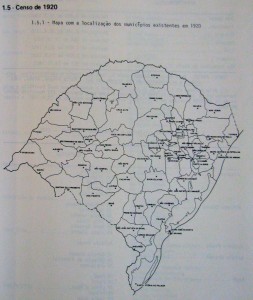Mapa Rio Grande do Sul censo 1920