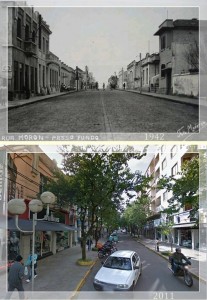 Passo Fundo Rua Moron entre a Rua Coronel Chicuta e a Avenida General Neto, em 1942 e 2011 (1) 