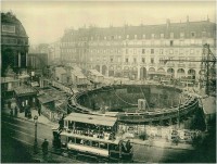 França Paris Place saint-Michel -Travaux de construction du Métro 1er mars 1907  