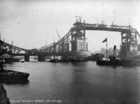 Inglaterra Londres Construção da Tower Bridge 1892 
