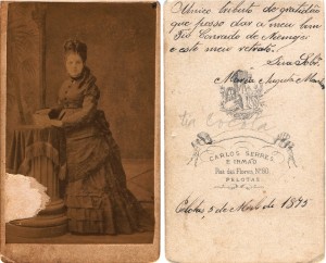 Pelotas Maria Augusta Monteiro com dedicatória para seu tio Conrado de Niemeyer 1875
