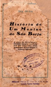 Getúlio Vargas Livro História de um Menino Folha de rosto