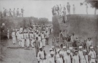 Porto Alegre 3º batalhão de infantaria em marcha de treinamento estrada de Belém 1910 