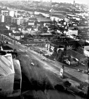 Porto Alegre Av João Pessoa início da Av Azenha Monumento Bento Gonçalves(acervo PH) 1955