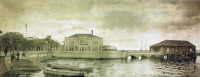 Porto Alegre Cais Praça da Alfândega escadaria para Lago Guaíba 1900 