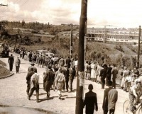 Porto Alegre Fila jogo inaugural do Estádio Olímpico Grêmio x o Nacional do Uruguai 1954  