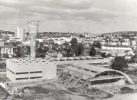 Porto Alegre Hospital de Clínicas em construção e Bairro Bomfim déc 1970 1