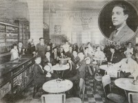 Porto Alegre Interior do Café Guarani na Rua da Praia 1920  