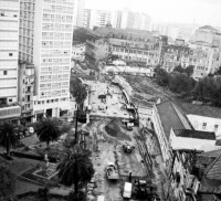 Porto Alegre Obras do viaduto Loureiro da Silva Praça do Portão déc1970