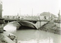 Porto Alegre Ponte da Av Getúlio Vargas sobre o arroio Dilúvio durante obras canalização 1950