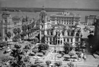 Porto Alegre Praça da Alfândega(foto Léo Guerreiro e Pedro Flores-acervo do Museu Joaquim José Felizardo) 1958