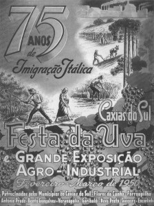 Propaganda Cartaz Festa da Uva 75 anos Imigração Itálica 1950