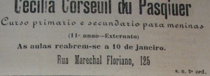 Propaganda Curso Primário 1901