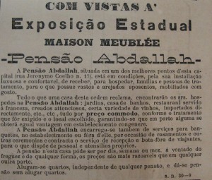Propaganda Pensão Abdallah 1901