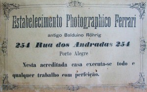 Propaganda Porto Alegre Estabelecimento Fotográfico Ferrari