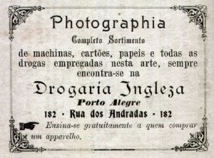 Propaganda Porto Alegre Publicidade Drogaria Ingleza(acervo Museu Hipólito José da Costa) 1901