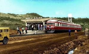Roca Sales Trem minuano parado na estação final déc1960