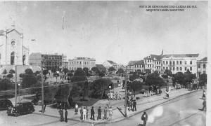 Caxias do Sul Praça Prédio da Loja Magnabosco em costrução(foto Reno Mancuso) 1947
