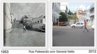 Passo Fundo Esquina das Ruas Paissandú e General Netto em duas épocas 1953 e 2012