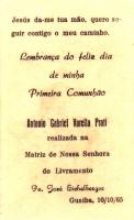 Lembrança Comunhão Antônio Gabriel Verso 1965