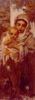 Eugenio Prati Madonna dell'uva incompiuto Olio su tela 123 x 45 cm(Colezzione privata) 1902