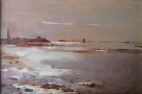 Eugenio Prati Marina di Trieste Olio su tavola 16 x 22 cm(Colezzione privata) 1894