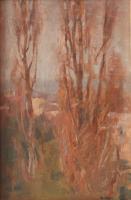 Romualdo Prati Alberi olio su tavola 33x22cm di(Collezione privata)